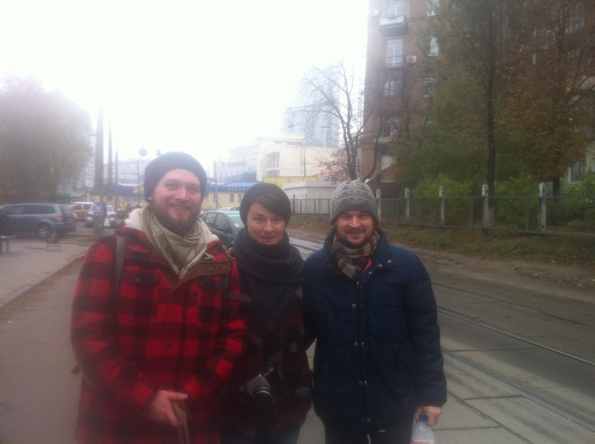 Gemeinsam mit ukrainischen Filmemachern auf Suche nach Bildern in Kiew © Borbála Nagy