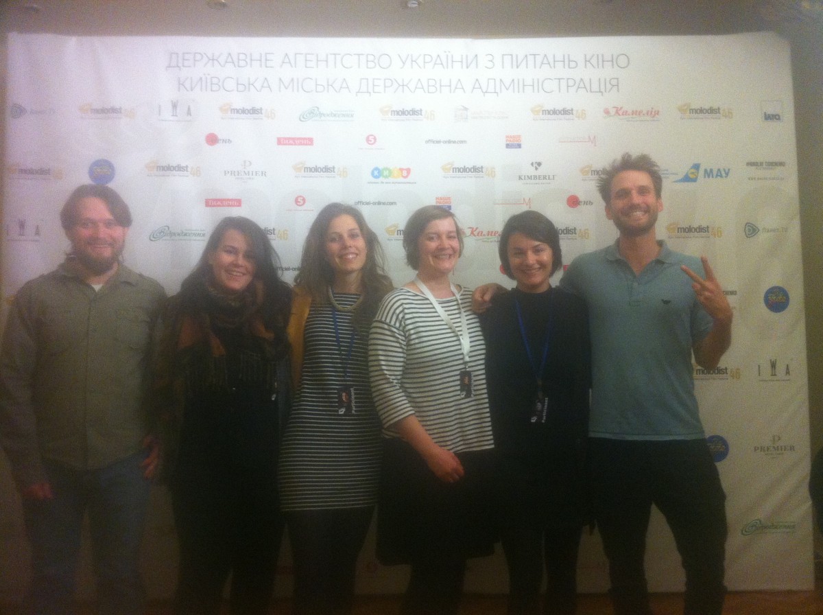 Die AG Kurzfilm-Reisegruppe im Festivalkino Kiew © Borbála Nagy